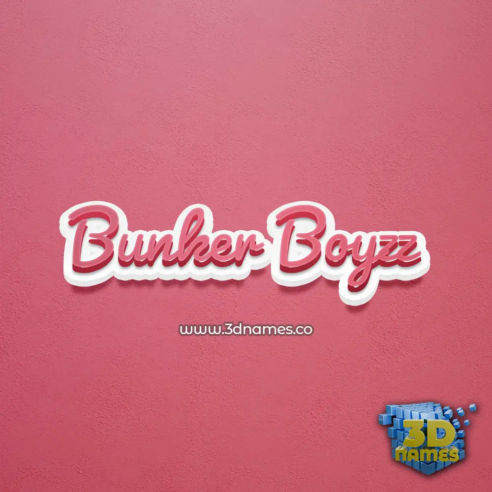 bunker boyzz in Red Scribble style - 3D name wallpaper