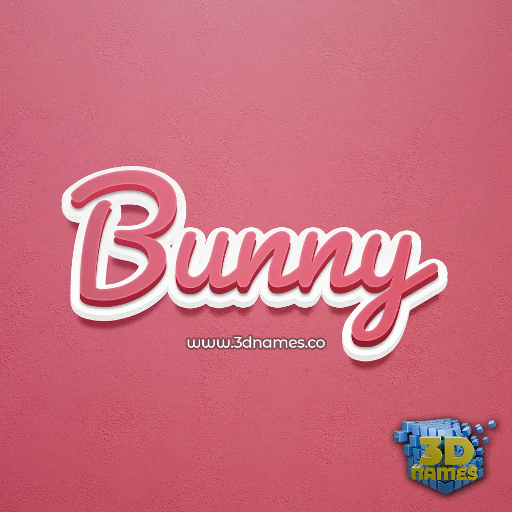 bunny in Red Scribble style - 3D name wallpaper
