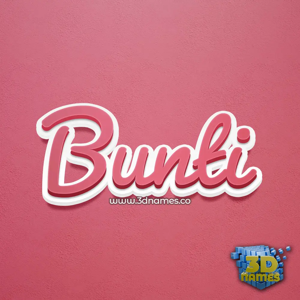 bunti in Red Scribble style - 3D name wallpaper