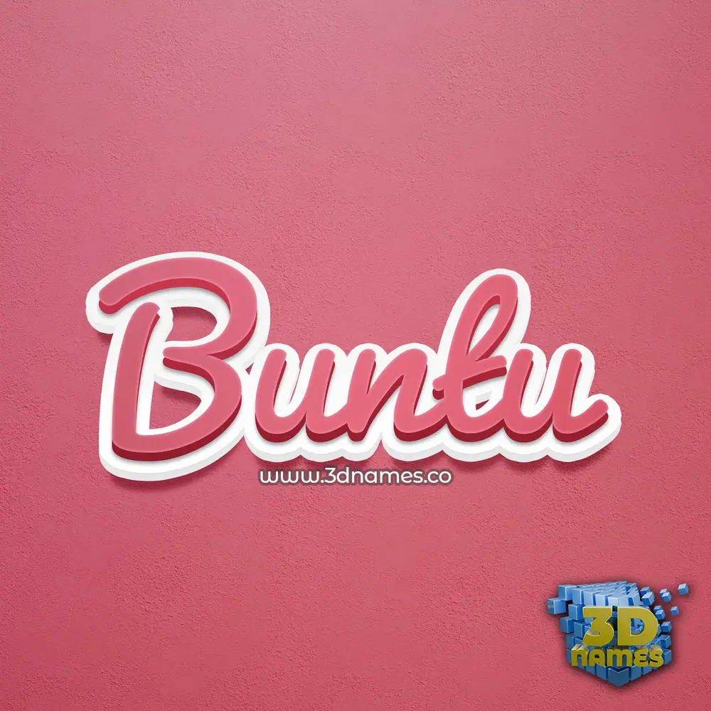 buntu in Red Scribble style - 3D name wallpaper