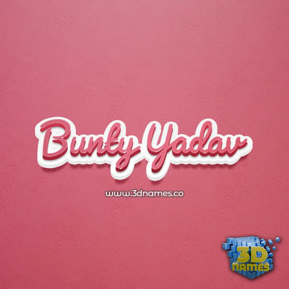 bunty yadav in Red Scribble style - 3D name wallpaper