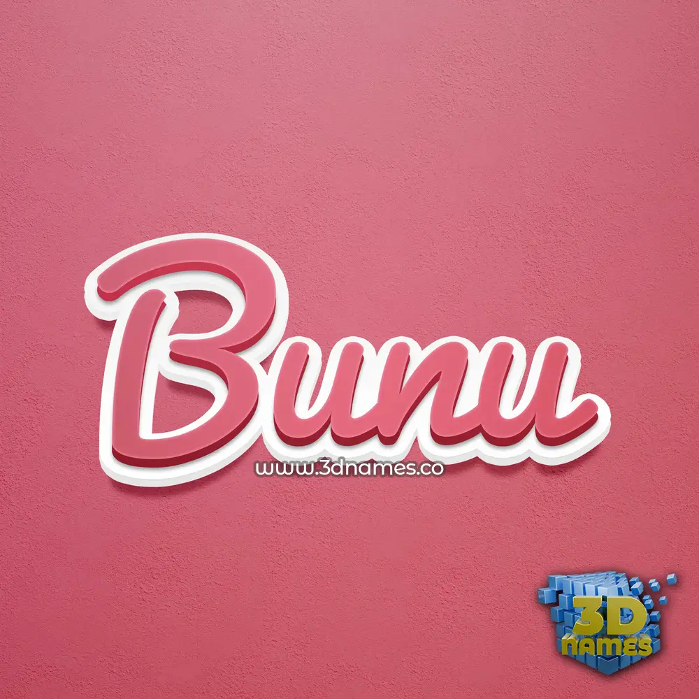 bunu in Red Scribble style - 3D name wallpaper
