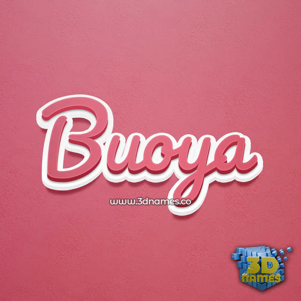 buoya in Red Scribble style - 3D name wallpaper