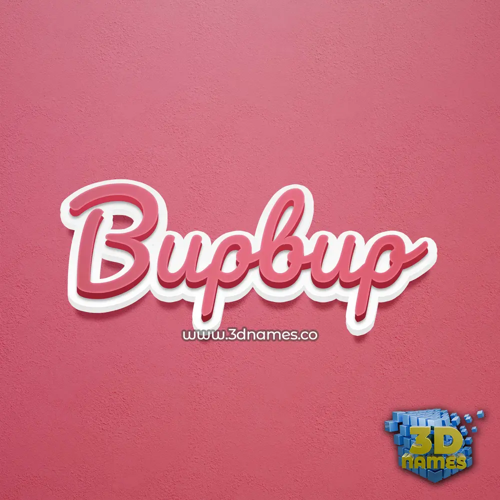 bupbup in Red Scribble style - 3D name wallpaper