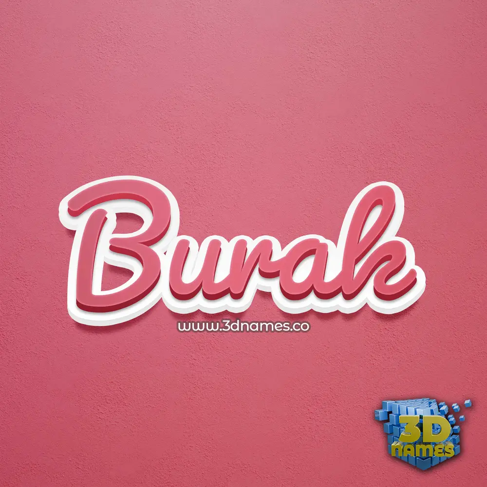 burak in Red Scribble style - 3D name wallpaper