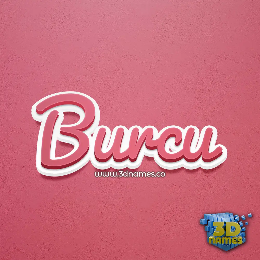 burcu in Red Scribble style - 3D name wallpaper