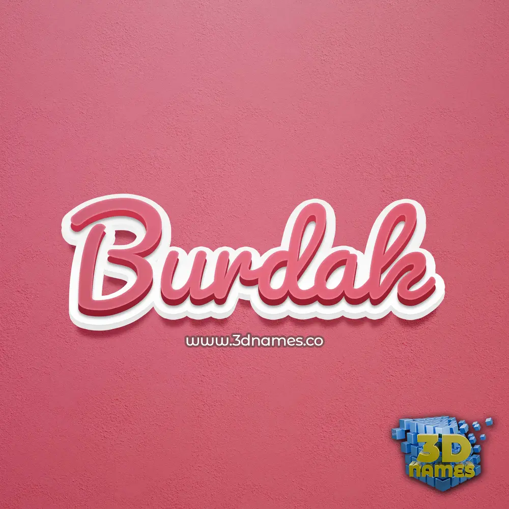 burdak in Red Scribble style - 3D name wallpaper