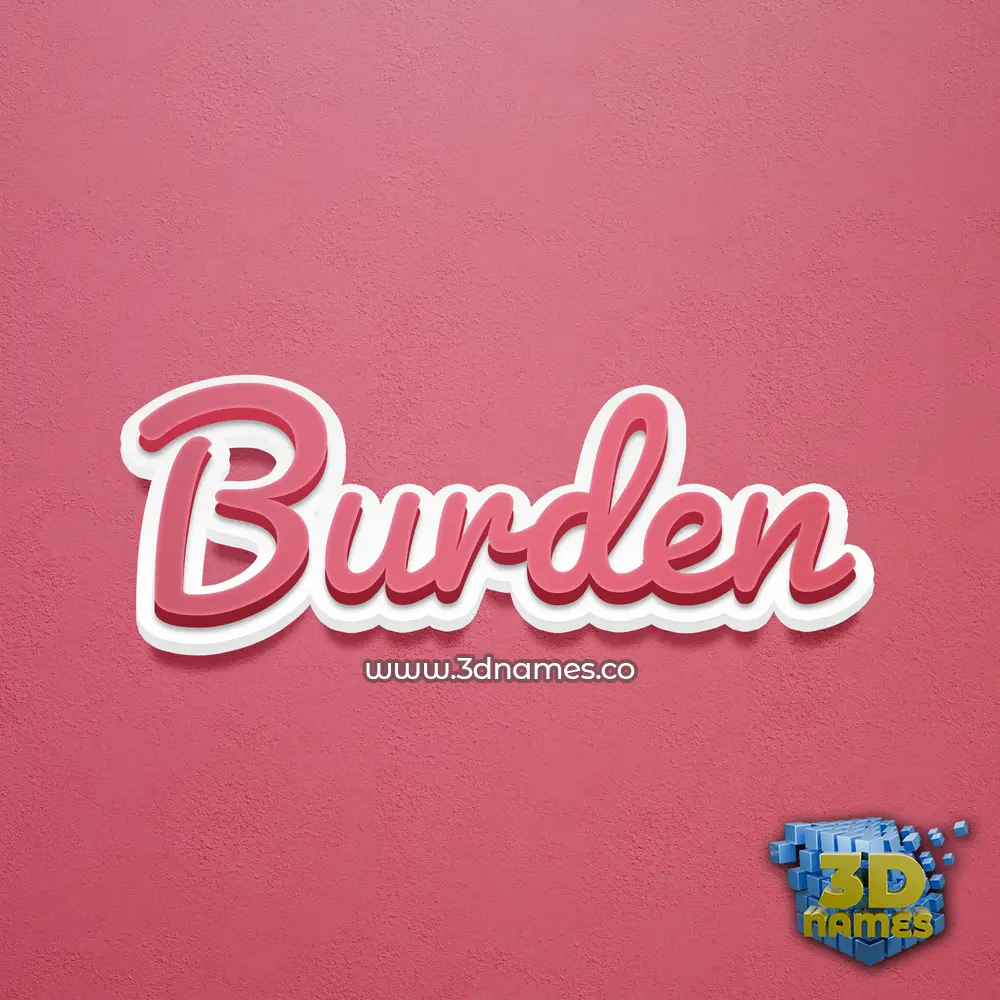 burden in Red Scribble style - 3D name wallpaper