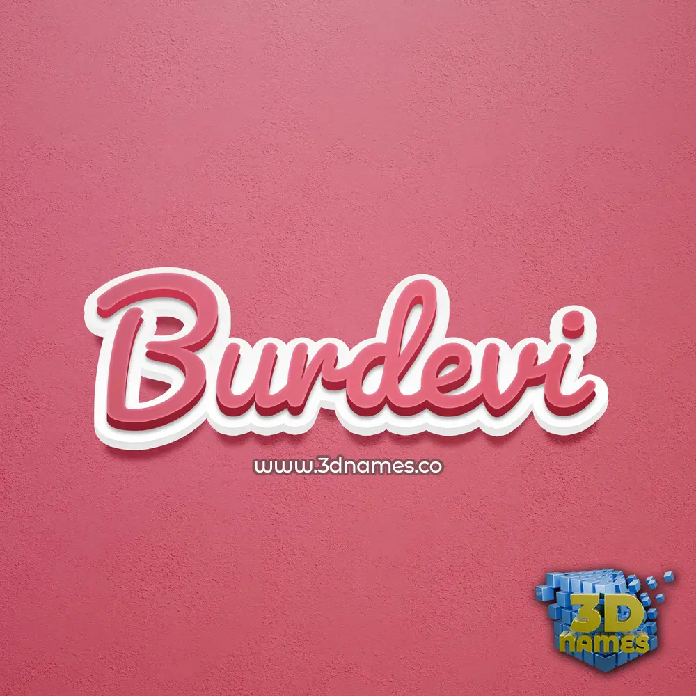 burdevi in Red Scribble style - 3D name wallpaper