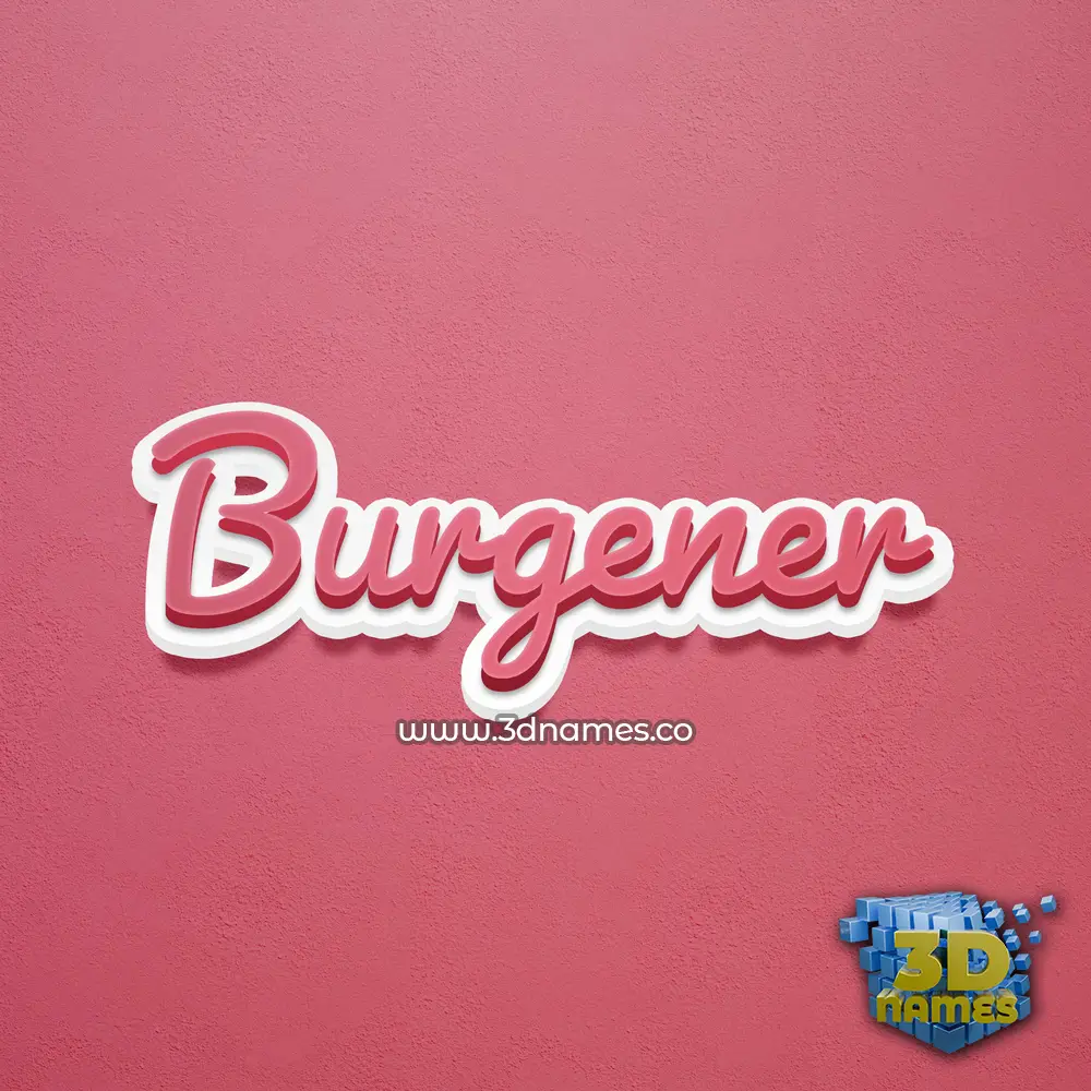 burgener in Red Scribble style - 3D name wallpaper
