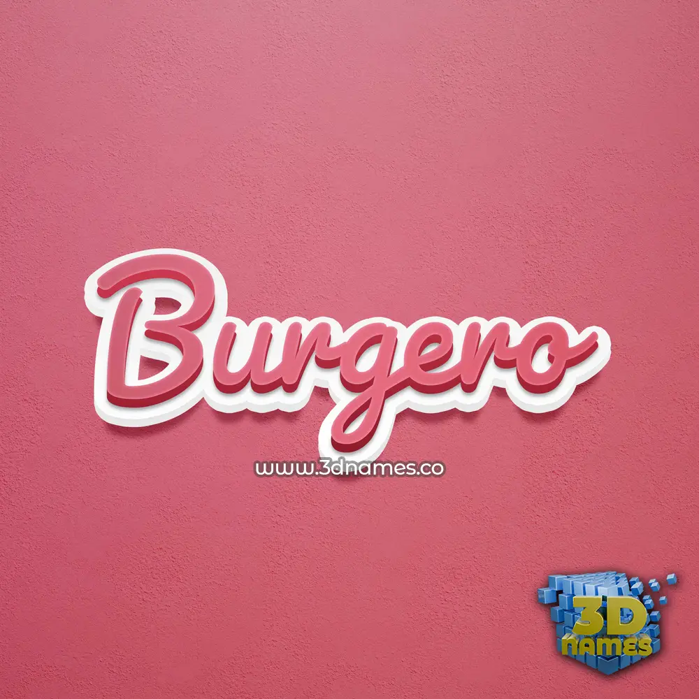 burgero in Red Scribble style - 3D name wallpaper