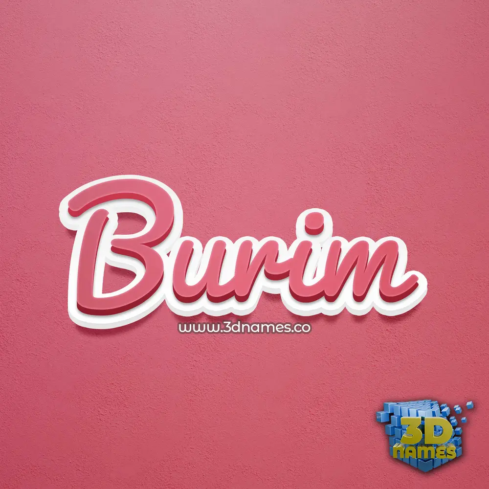 burim in Red Scribble style - 3D name wallpaper