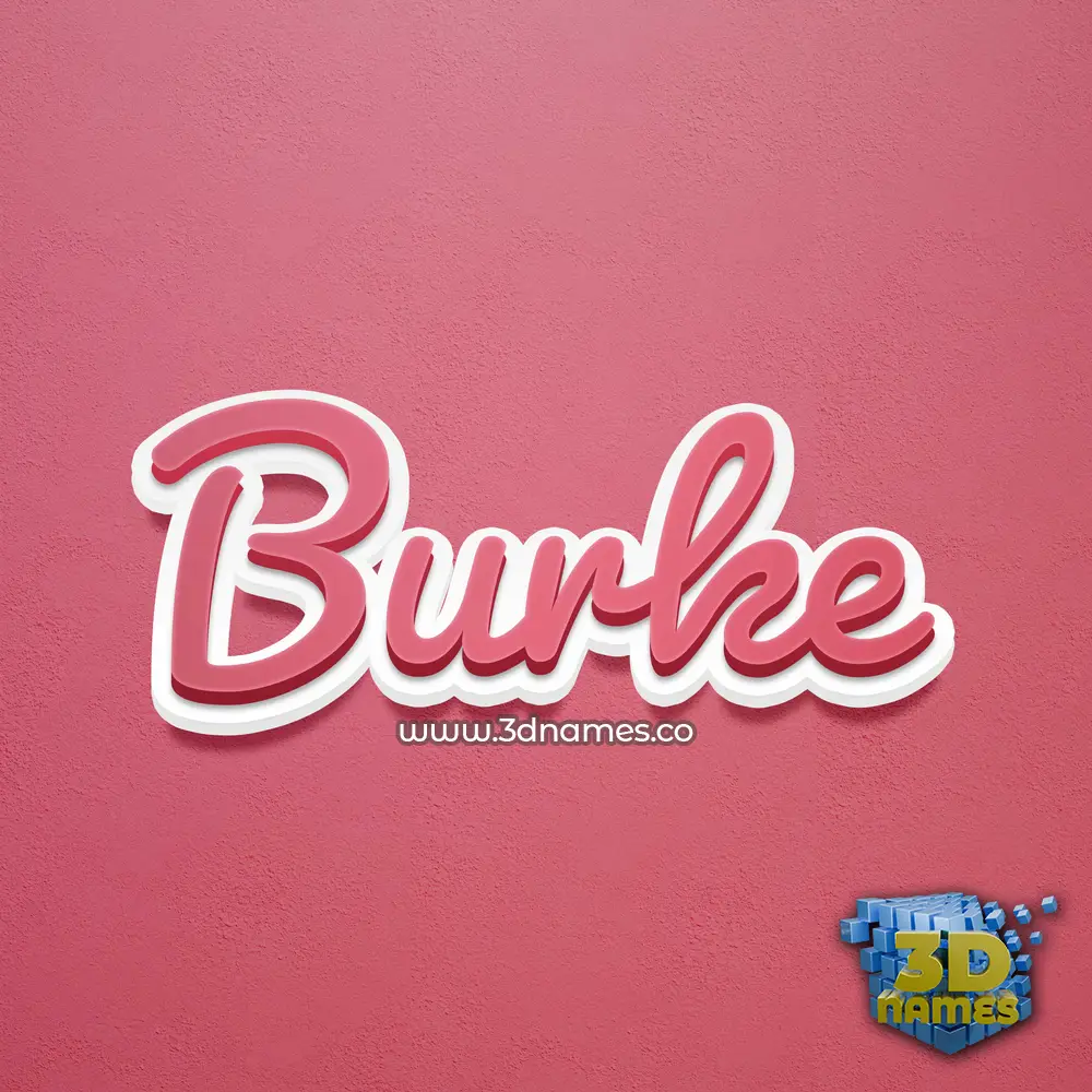 burke in Red Scribble style - 3D name wallpaper