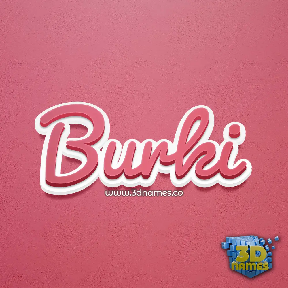 burki in Red Scribble style - 3D name wallpaper