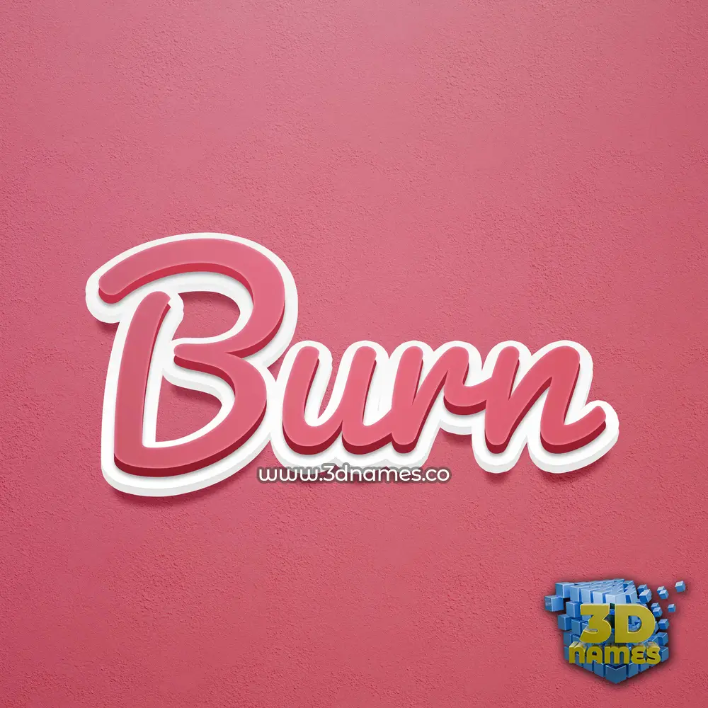 burn in Red Scribble style - 3D name wallpaper