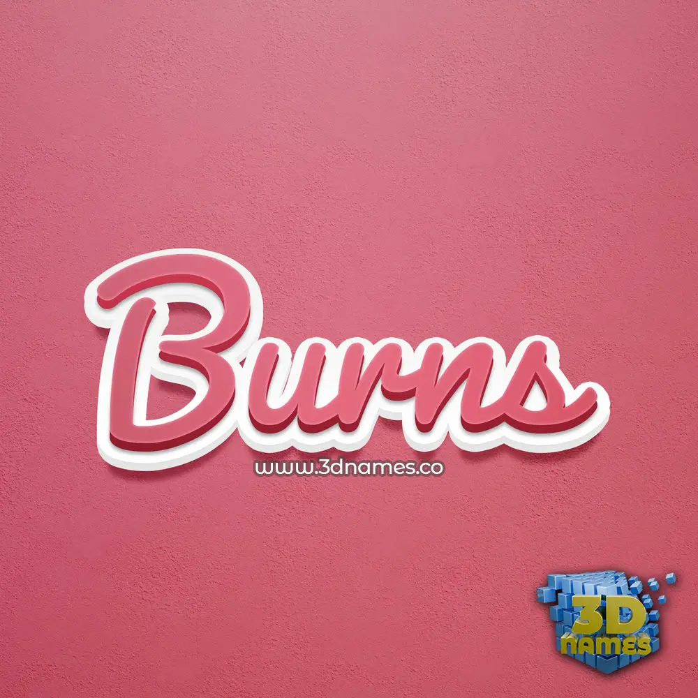 burns in Red Scribble style - 3D name wallpaper