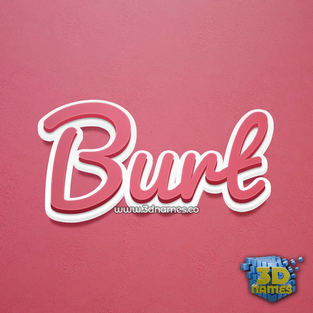 burt in Red Scribble style - 3D name wallpaper