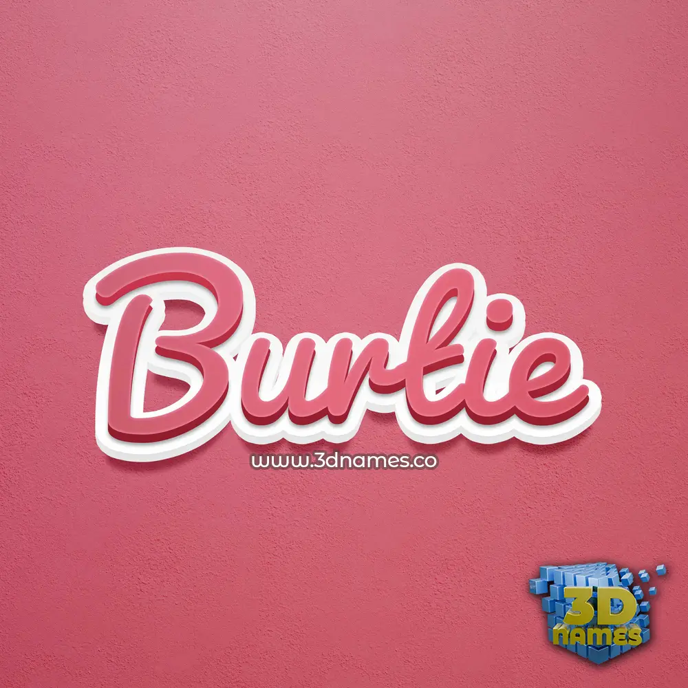 burtie in Red Scribble style - 3D name wallpaper