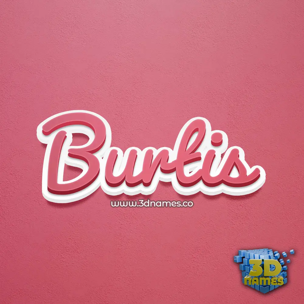 burtis in Red Scribble style - 3D name wallpaper