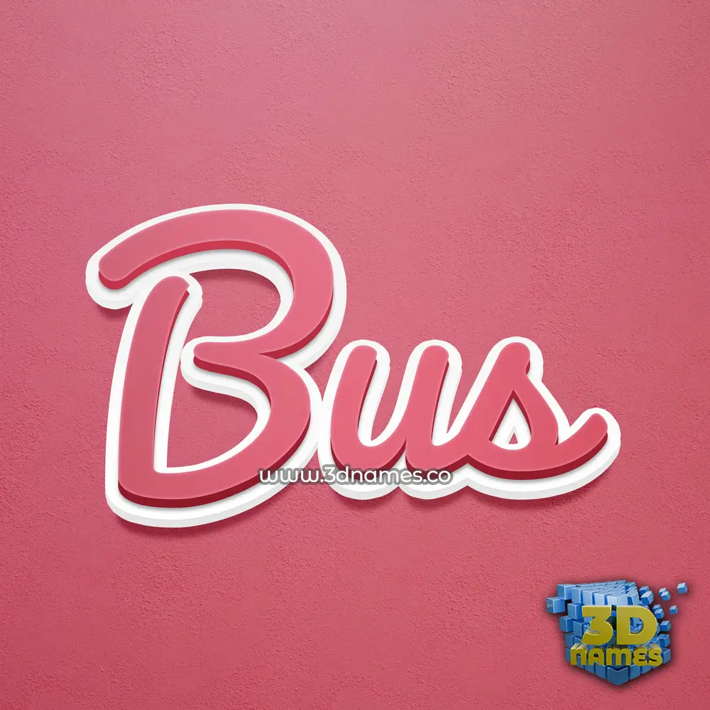 bus in Red Scribble style - 3D name wallpaper
