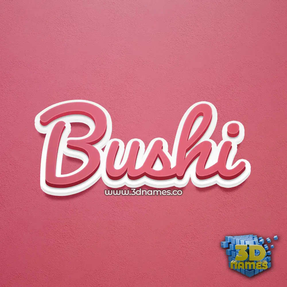 bushi in Red Scribble style - 3D name wallpaper