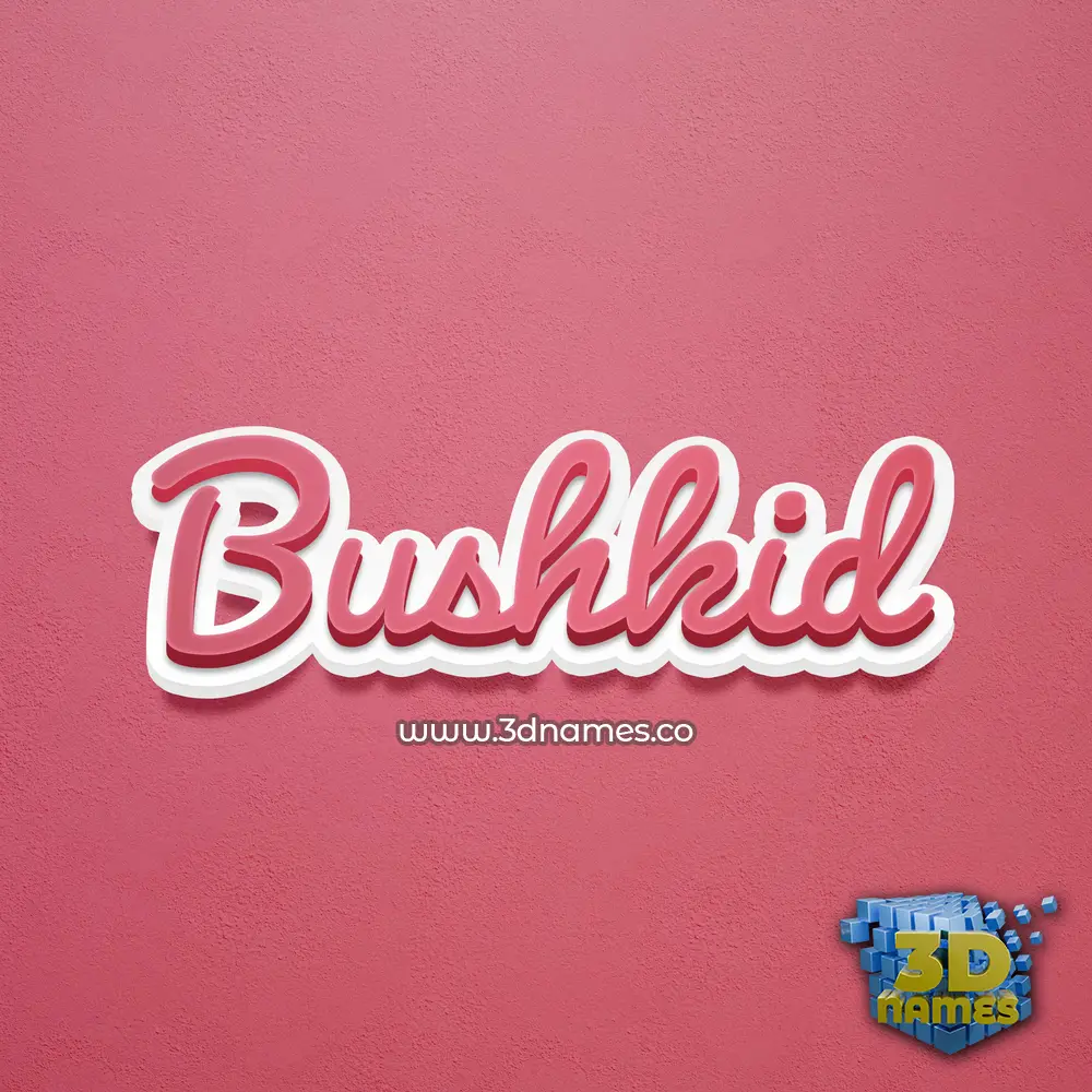 bushkid in Red Scribble style - 3D name wallpaper