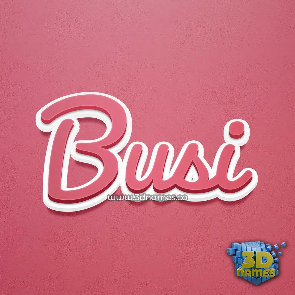 busi in Red Scribble style - 3D name wallpaper