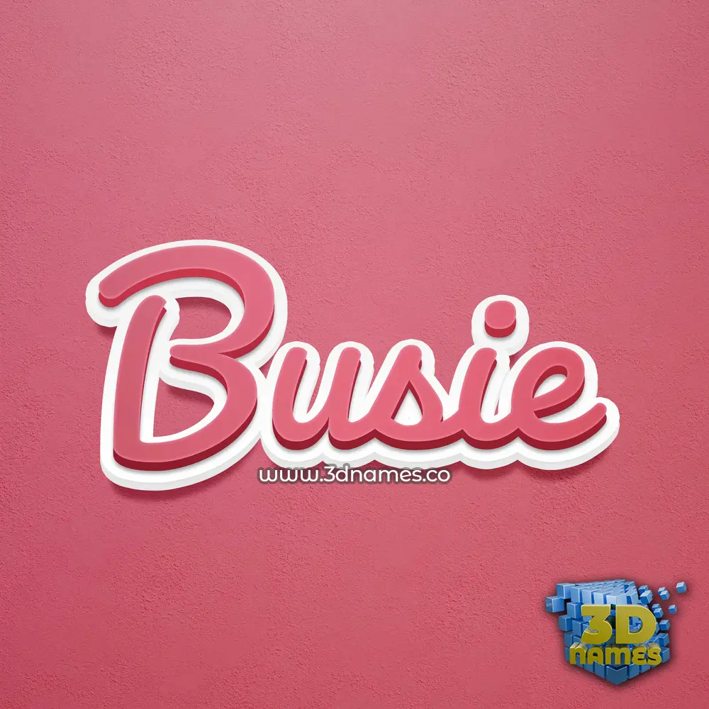 busie in Red Scribble style - 3D name wallpaper