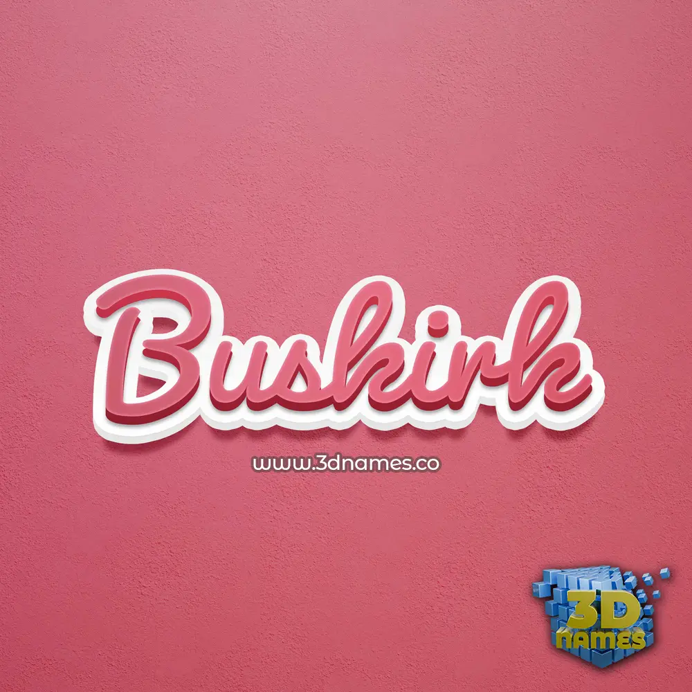 buskirk in Red Scribble style - 3D name wallpaper