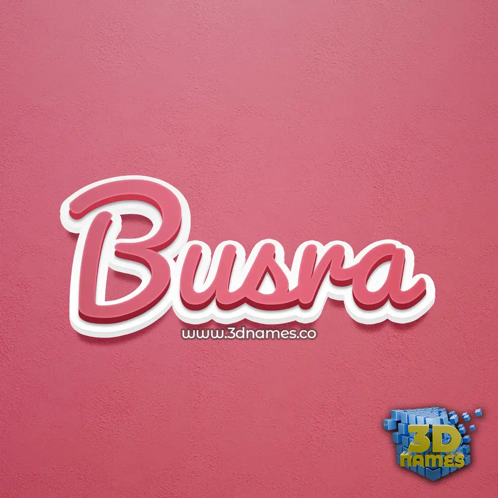 busra in Red Scribble style - 3D name wallpaper