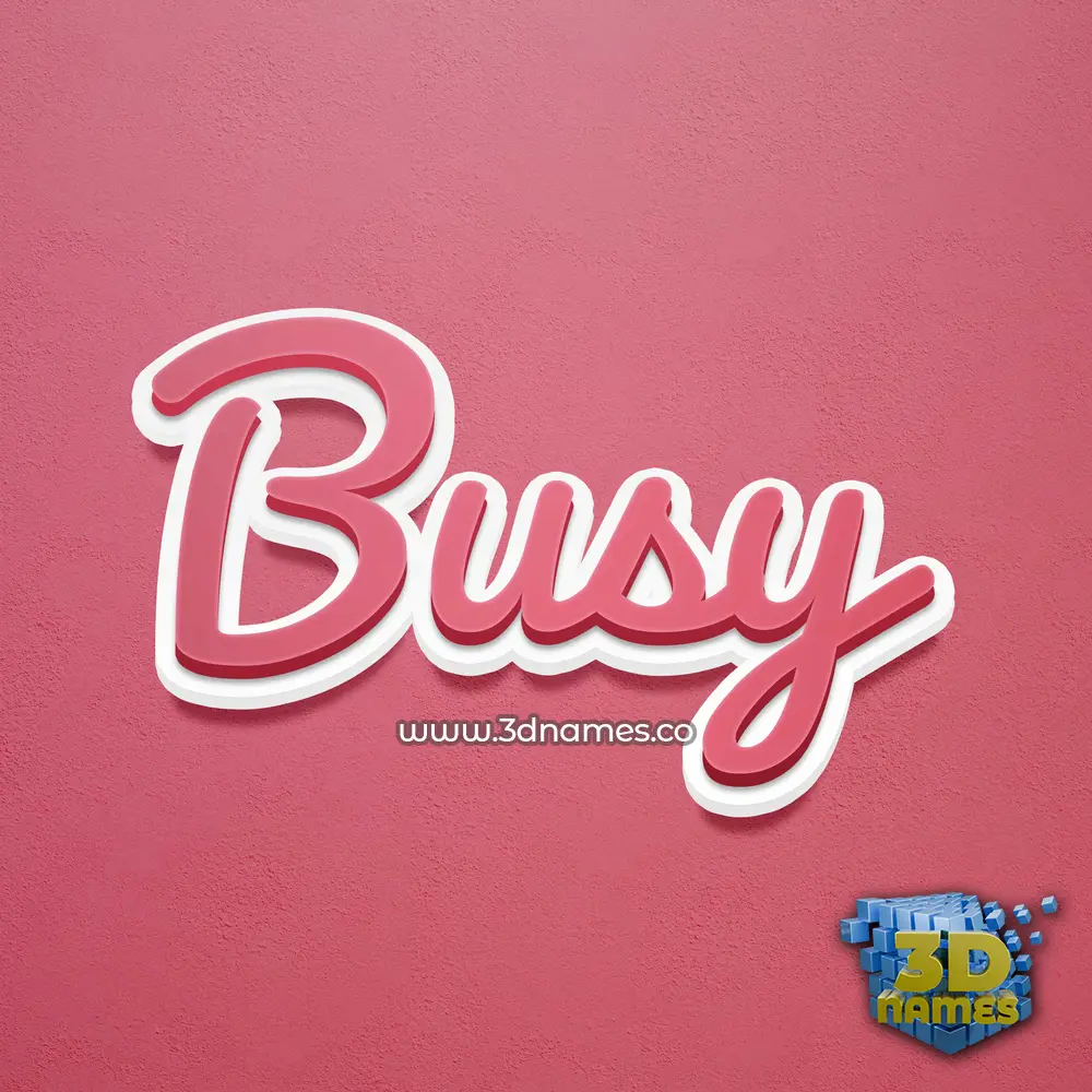 busy in Red Scribble style - 3D name wallpaper