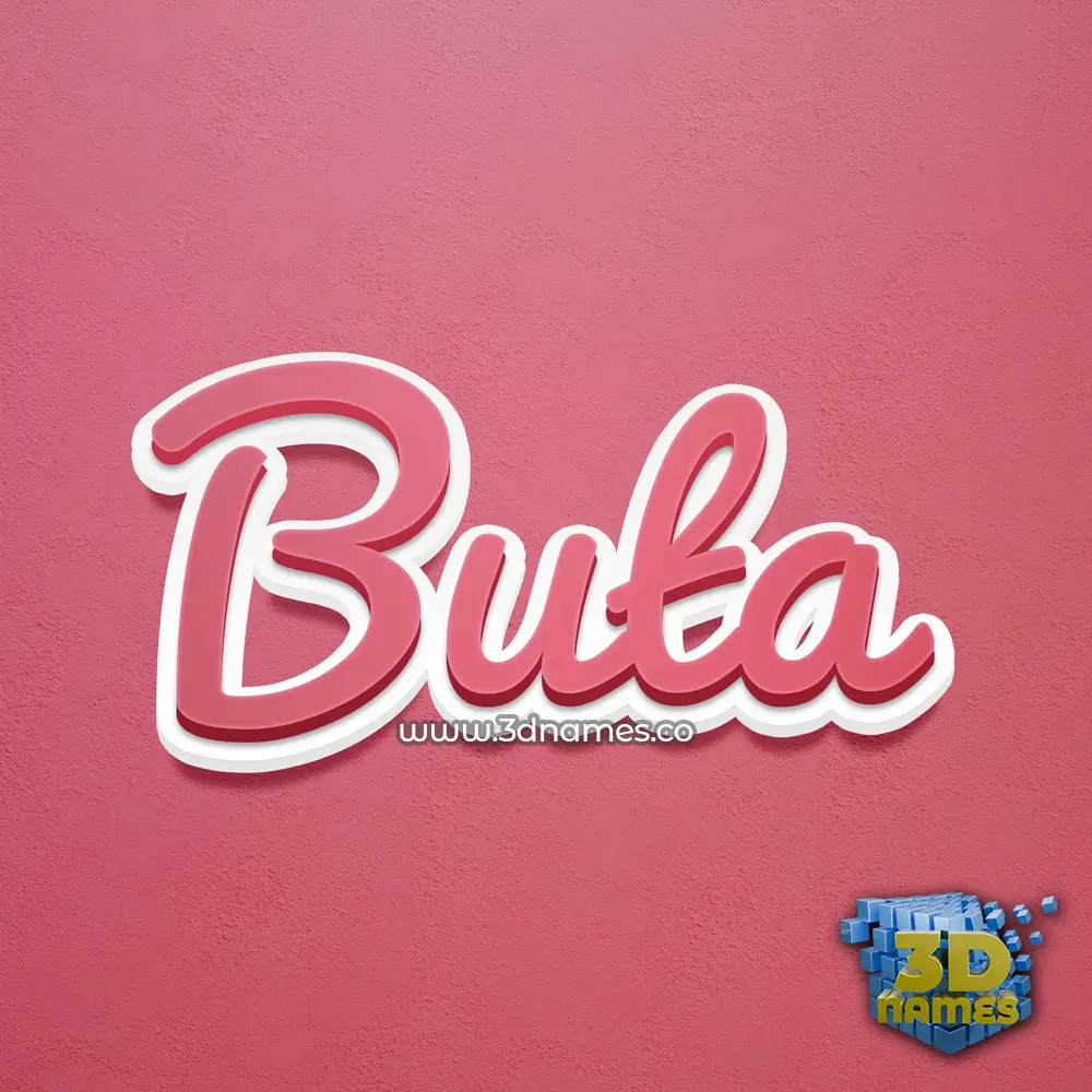 buta in Red Scribble style - 3D name wallpaper
