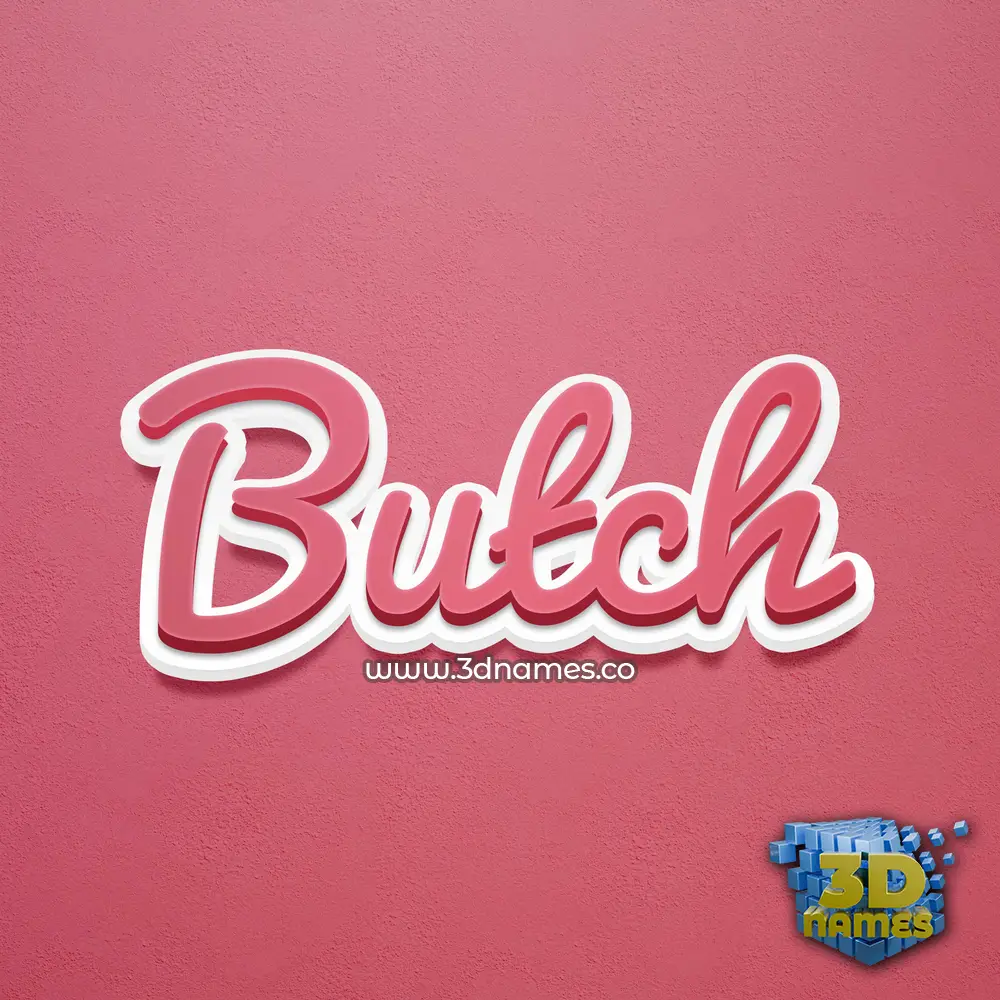 butch in Red Scribble style - 3D name wallpaper
