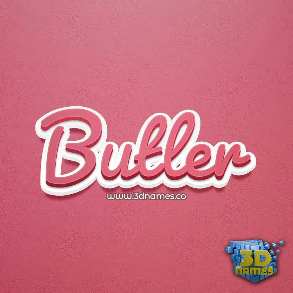 butler in Red Scribble style - 3D name wallpaper