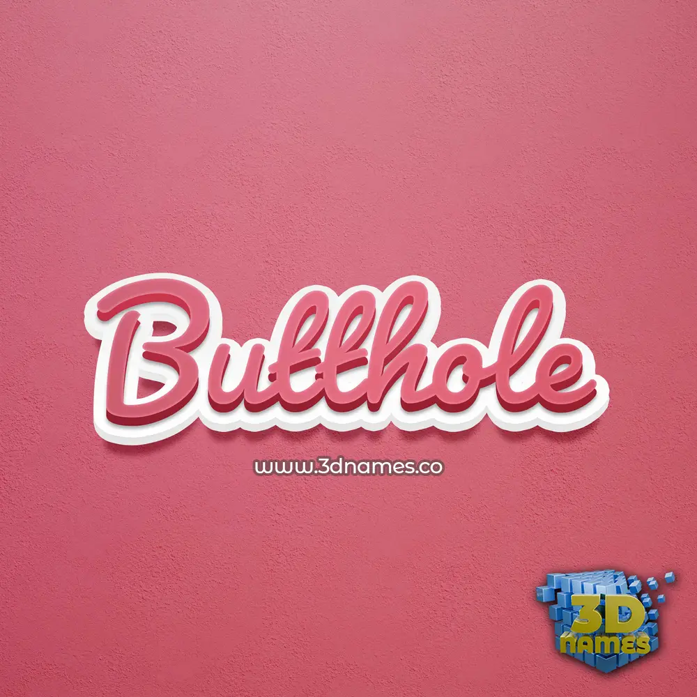 butthole in Red Scribble style - 3D name wallpaper