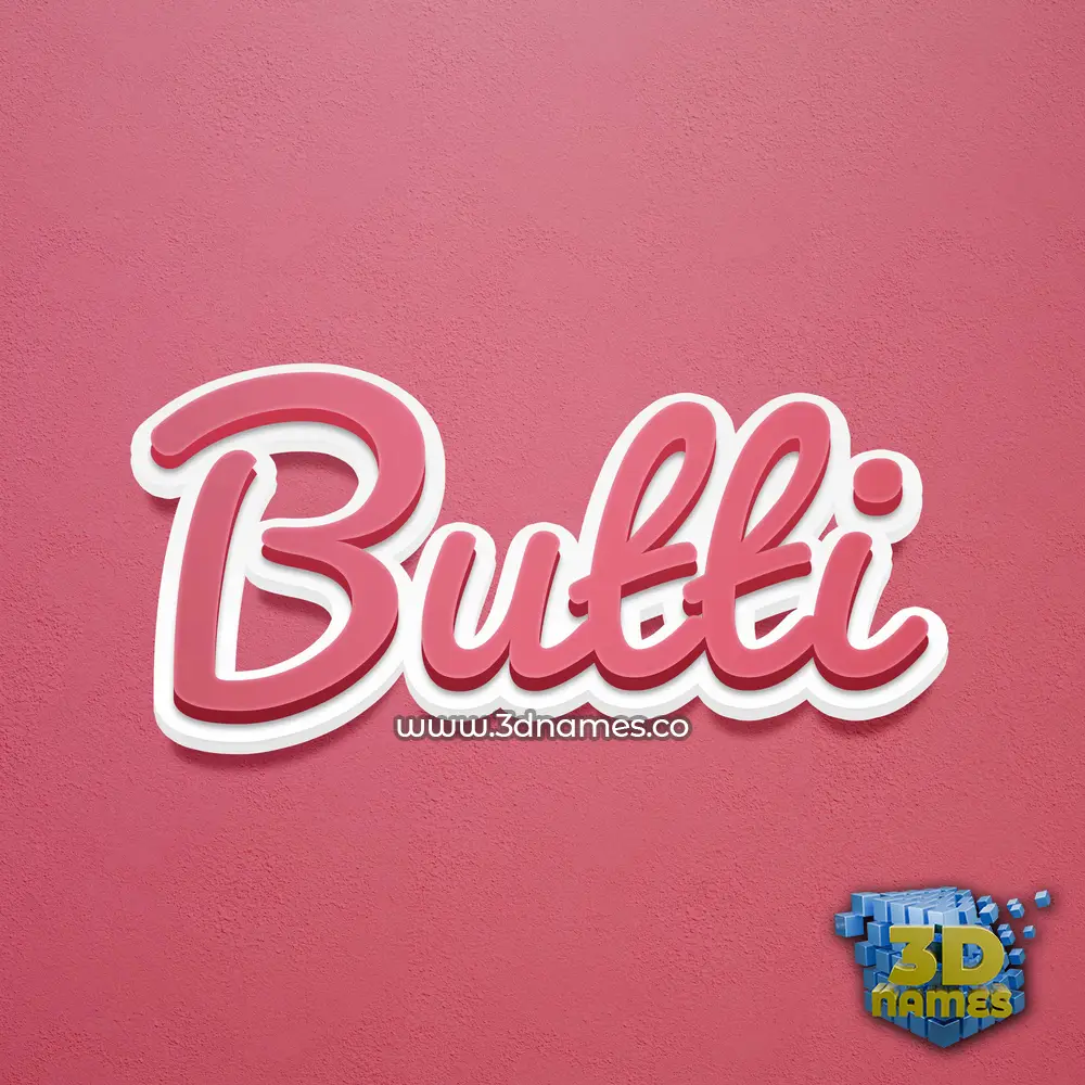 butti in Red Scribble style - 3D name wallpaper