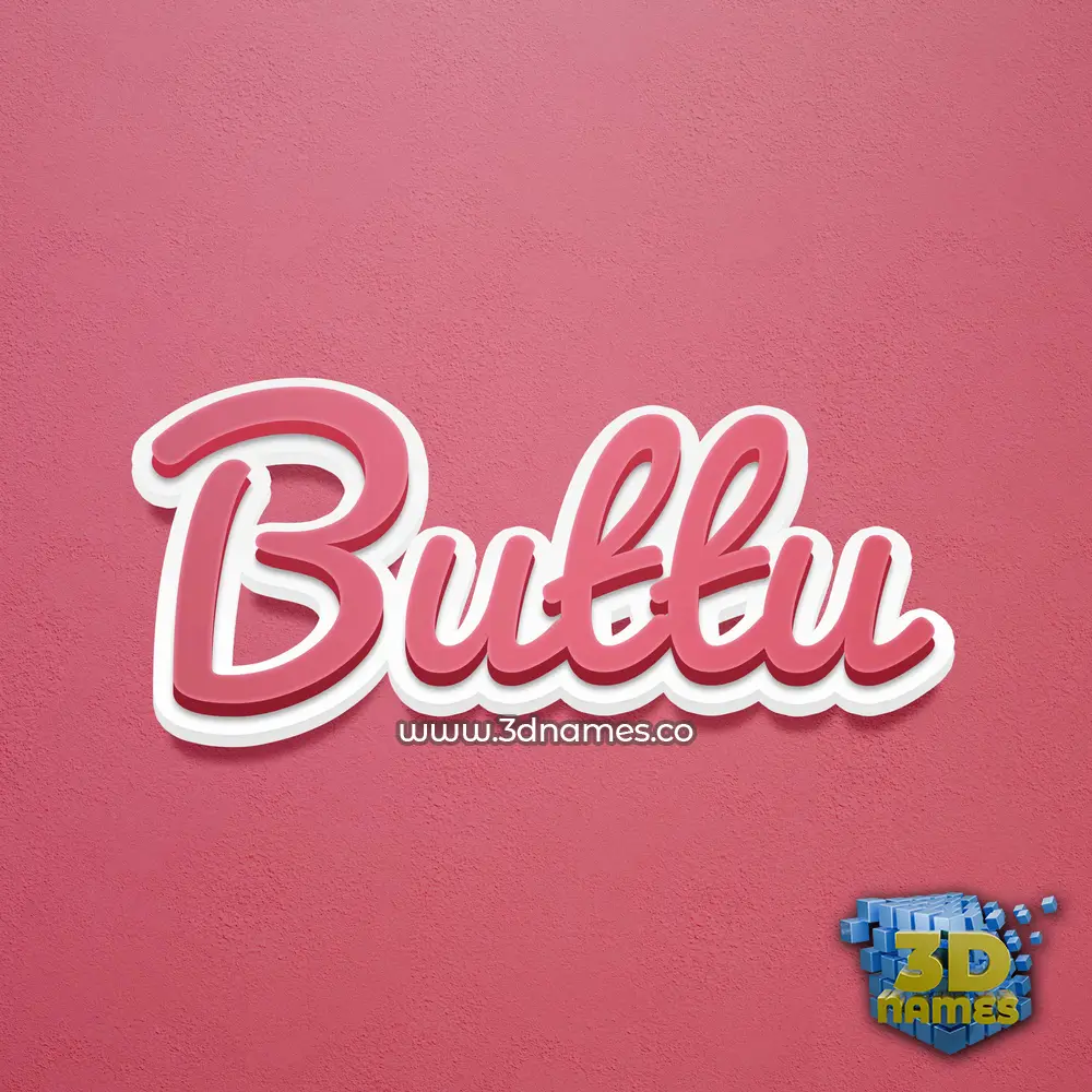 buttu in Red Scribble style - 3D name wallpaper