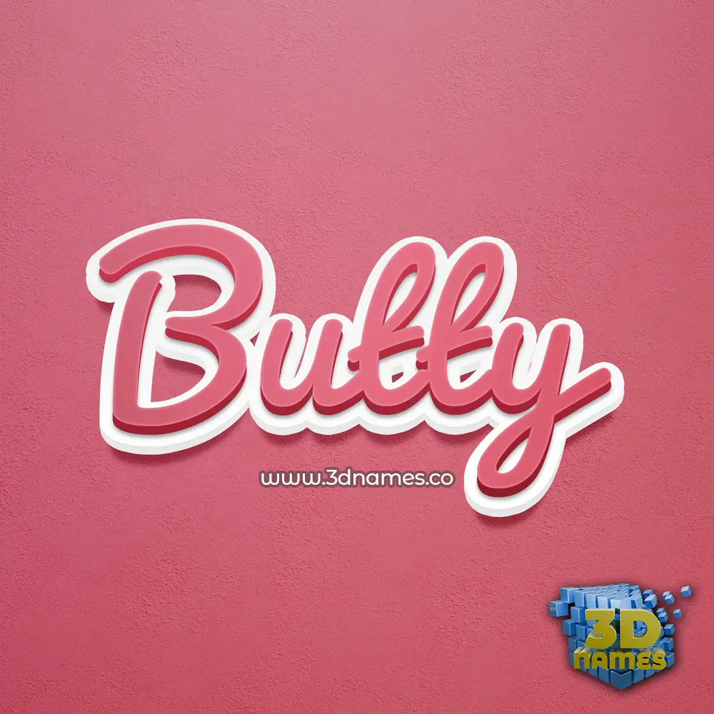 butty in Red Scribble style - 3D name wallpaper