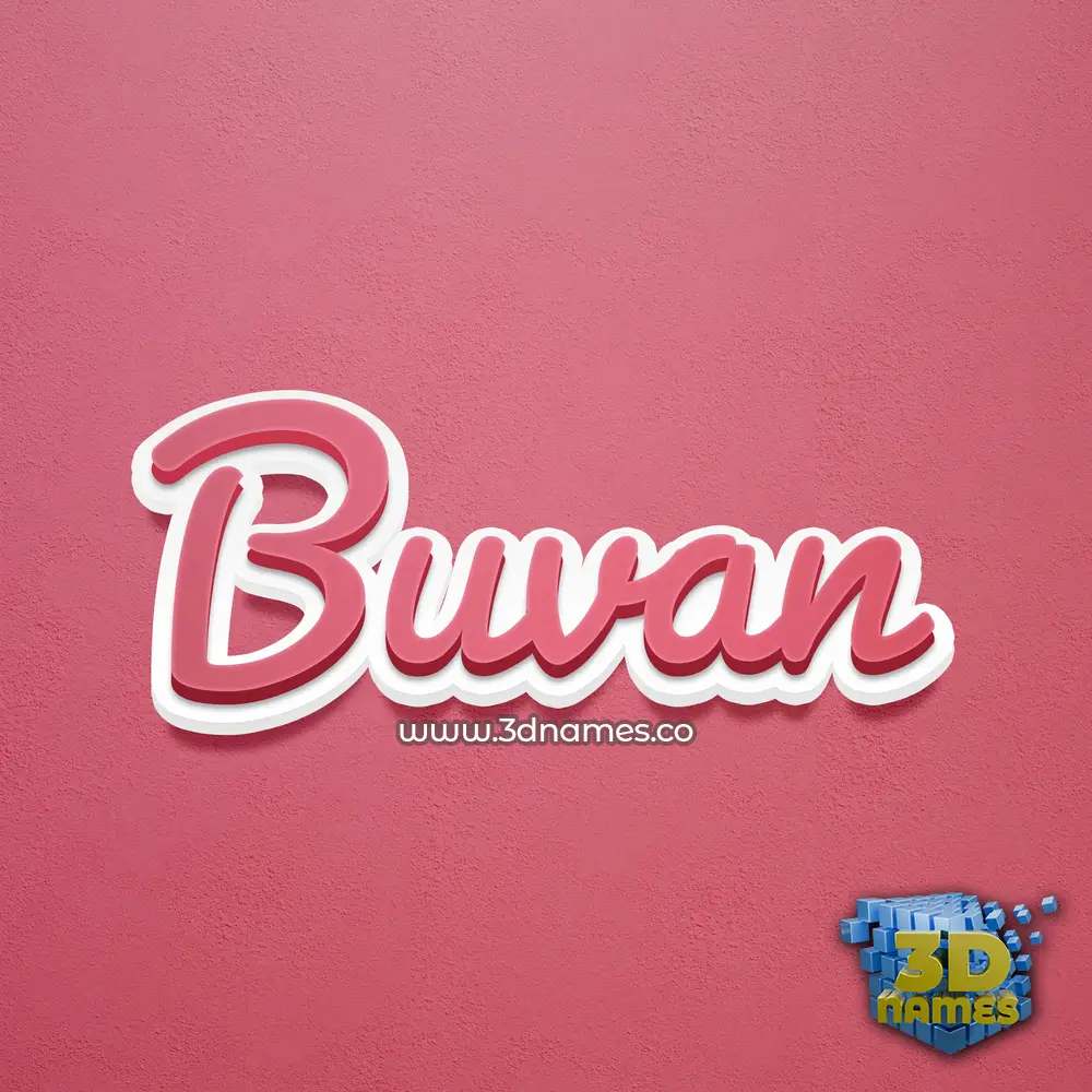 buvan in Red Scribble style - 3D name wallpaper