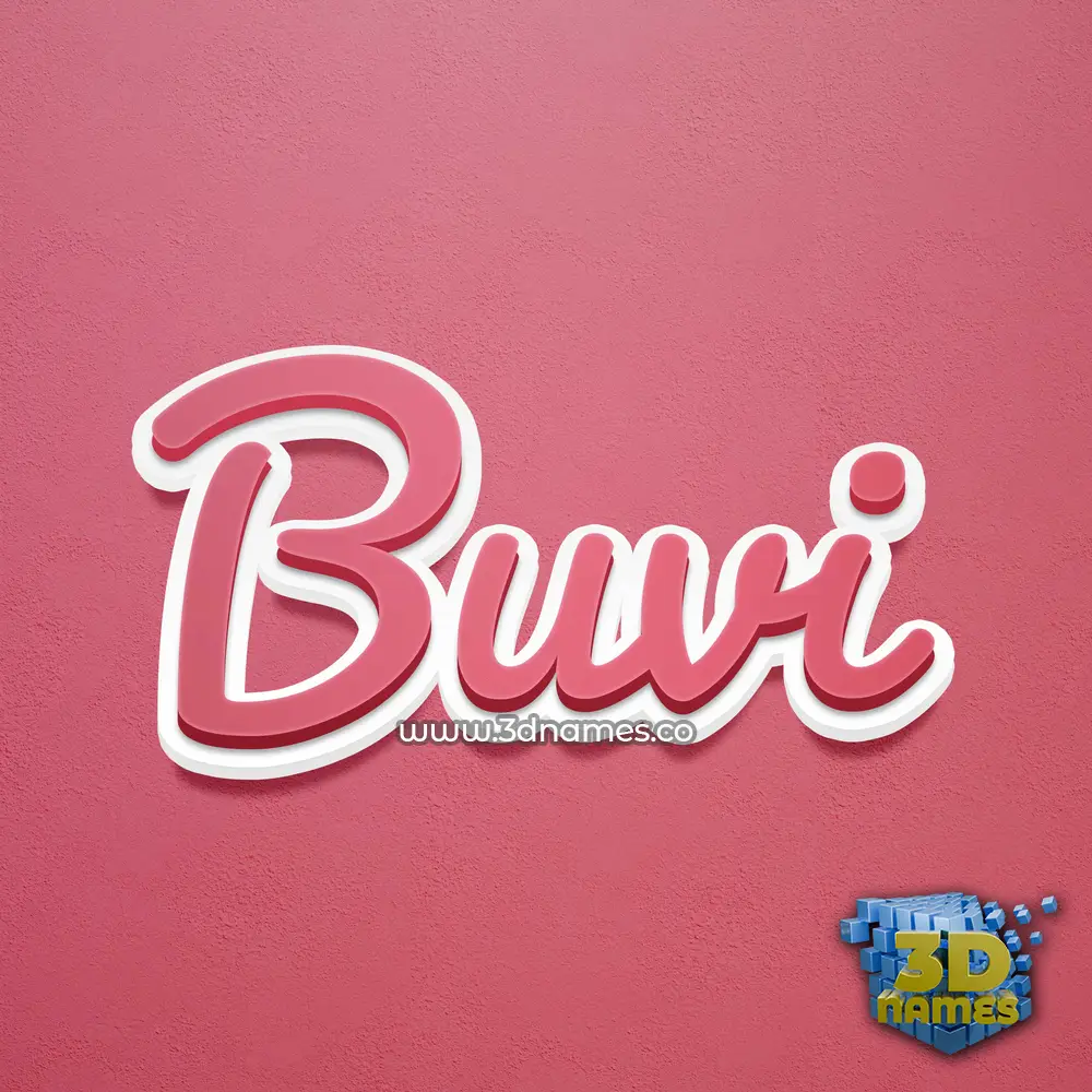 buvi in Red Scribble style - 3D name wallpaper