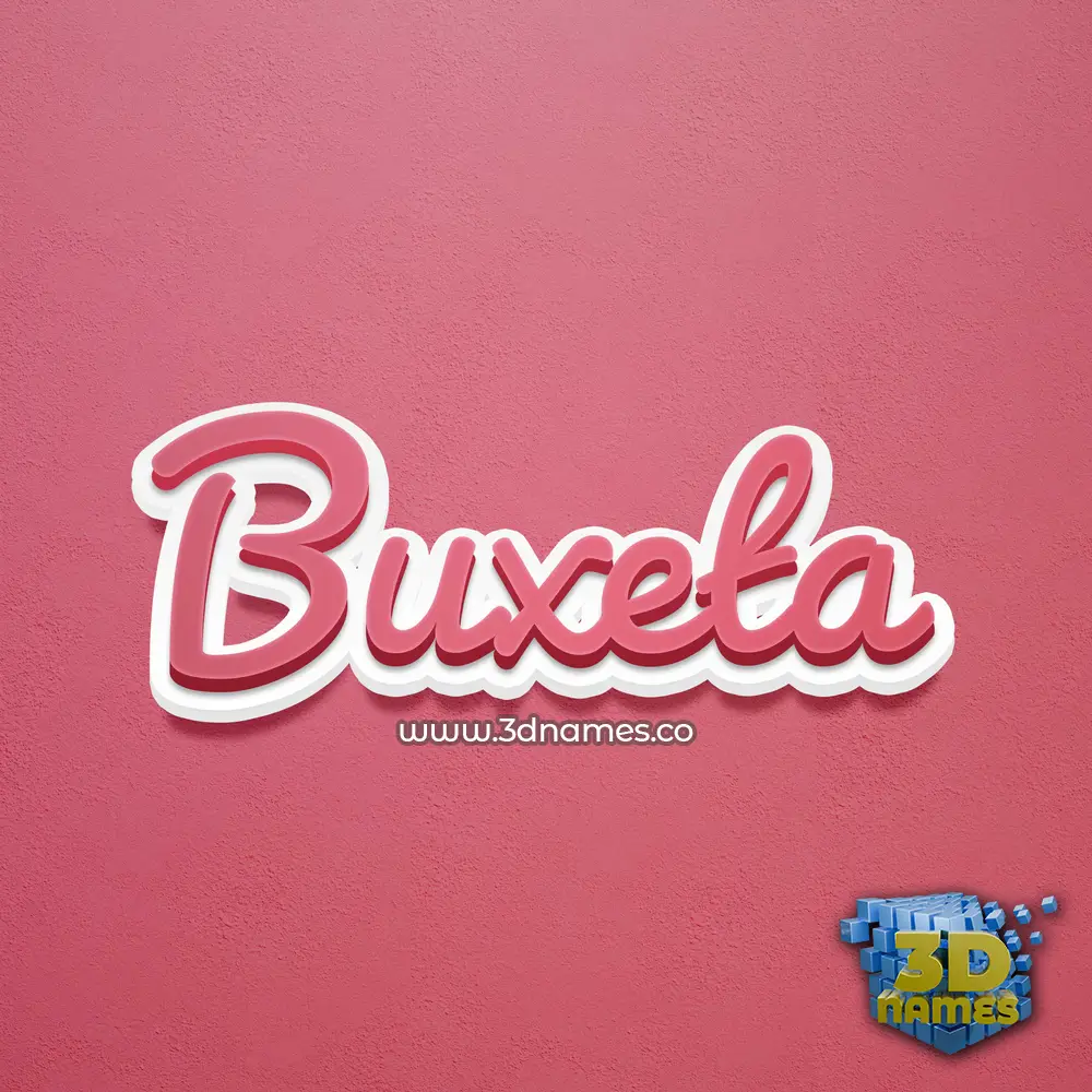 buxeta in Red Scribble style - 3D name wallpaper