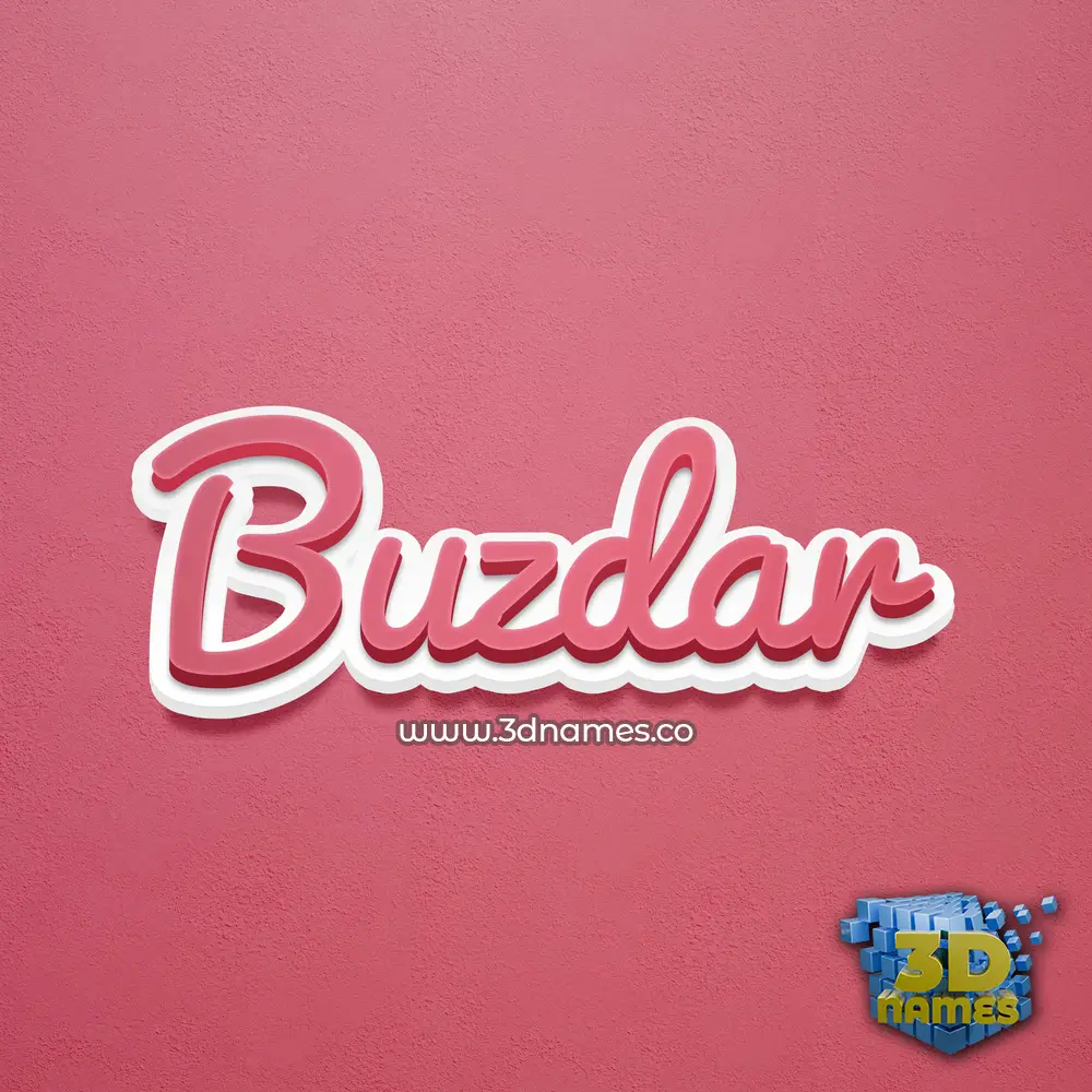 buzdar in Red Scribble style - 3D name wallpaper