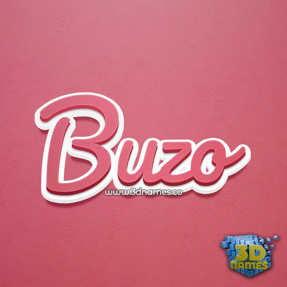 buzo in Red Scribble style - 3D name wallpaper