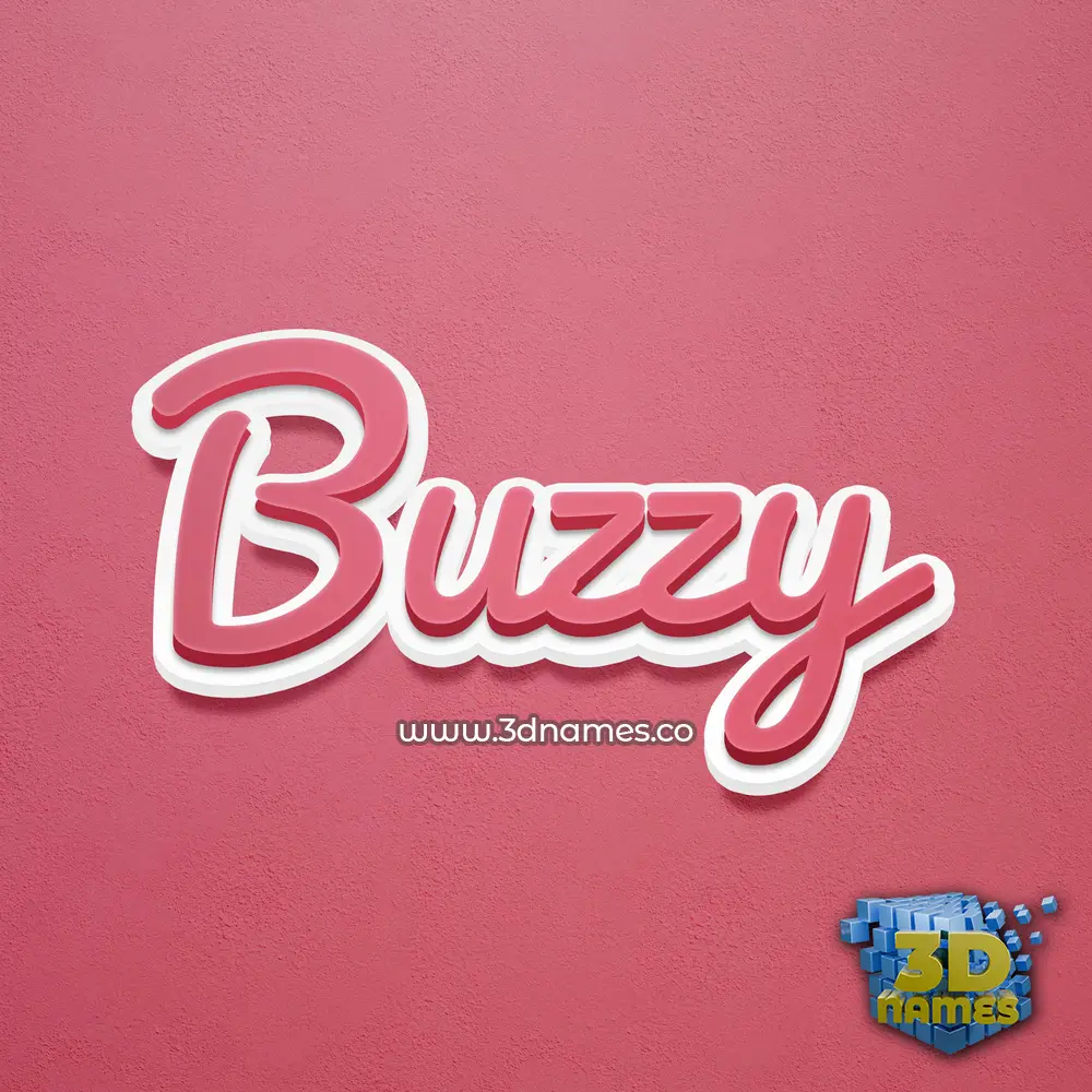 buzzy in Red Scribble style - 3D name wallpaper
