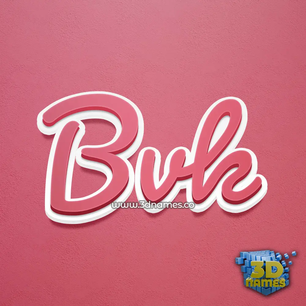 bvk in Red Scribble style - 3D name wallpaper