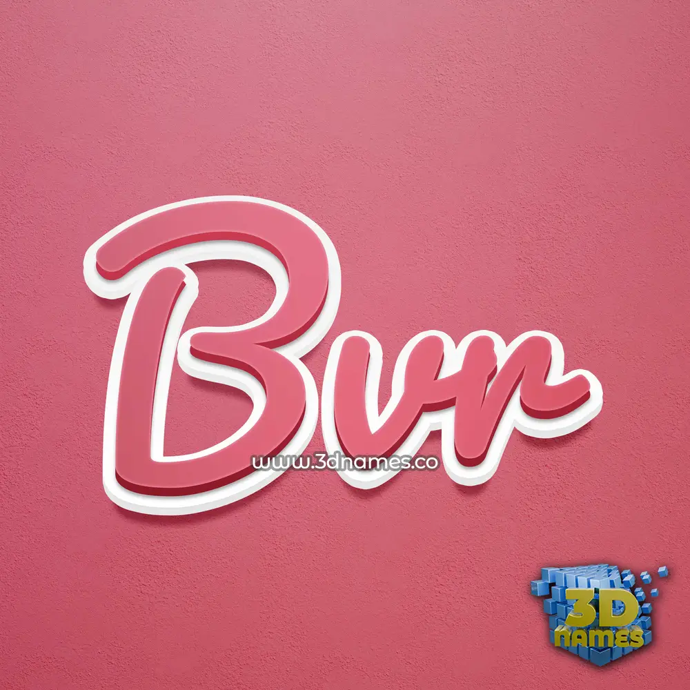 bvr in Red Scribble style - 3D name wallpaper