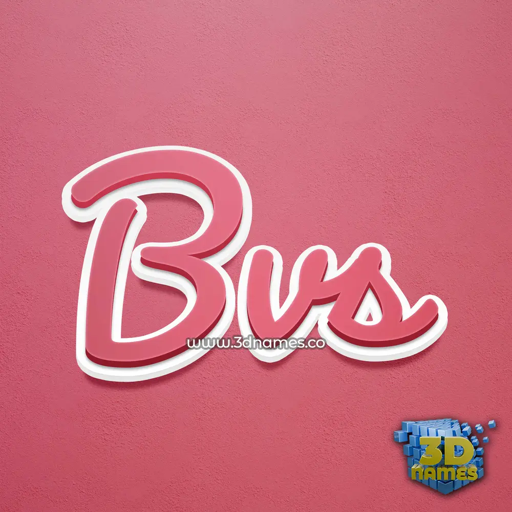 bvs in Red Scribble style - 3D name wallpaper