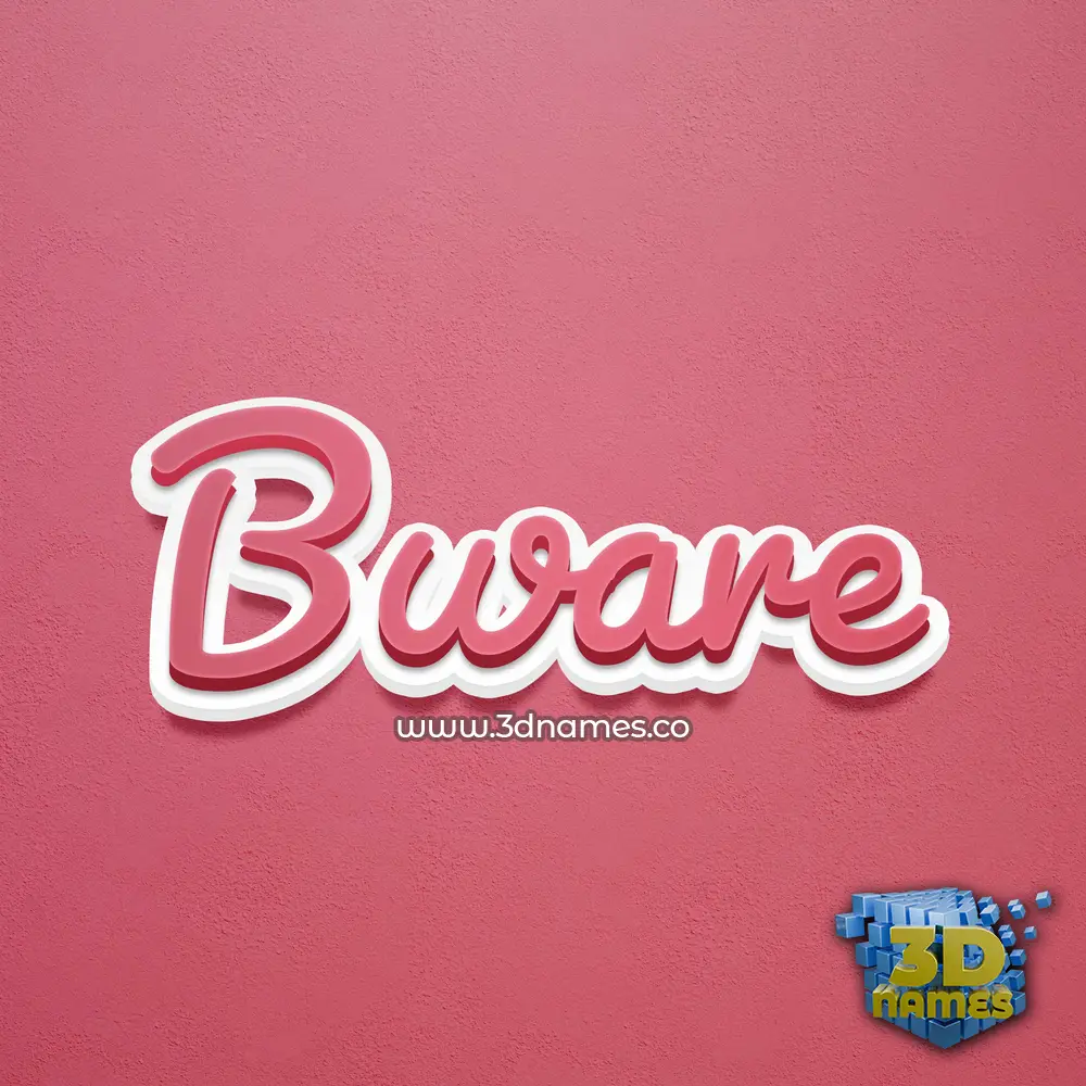 bware in Red Scribble style - 3D name wallpaper