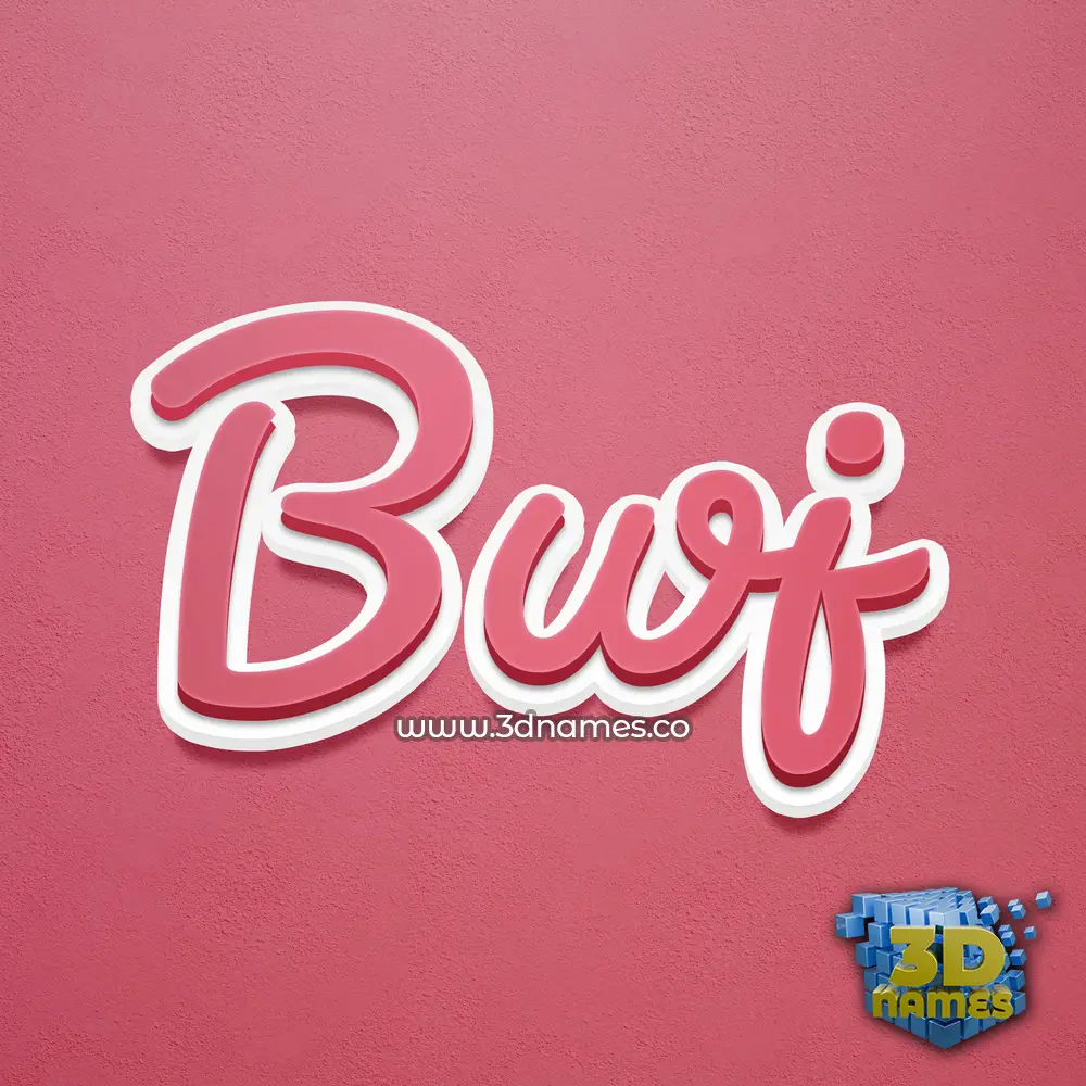 bwj in Red Scribble style - 3D name wallpaper