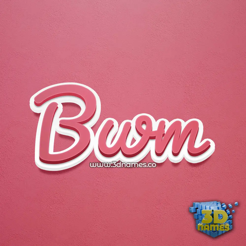 bwm in Red Scribble style - 3D name wallpaper